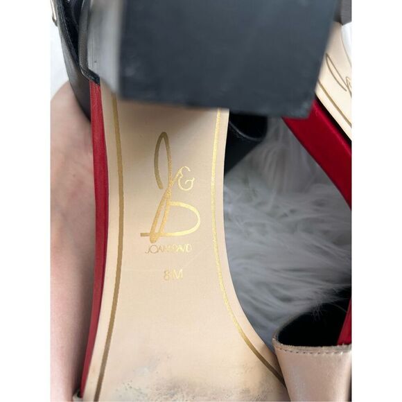 Joan and David black red and tan shoes size 8 platform heel - Picture 6 of 6